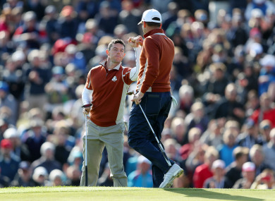 McIlroy and Garcia in action on Saturday.