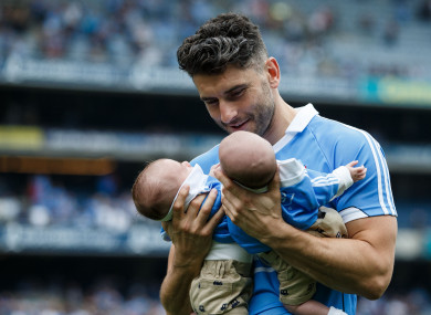 Bernard Brogan after Sunday's game with his sons Keadan and Donagh.