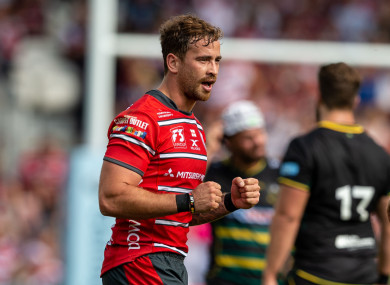 Gloucester Rugby's Danny Cipriani celebrates at the end of the Gallagher Premiership match at Kingsholm Stadium.
