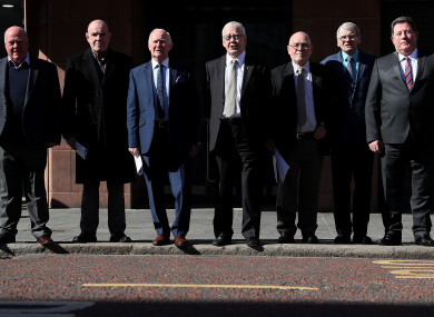 Seven of the so-called 'Hooded men', July 2018.