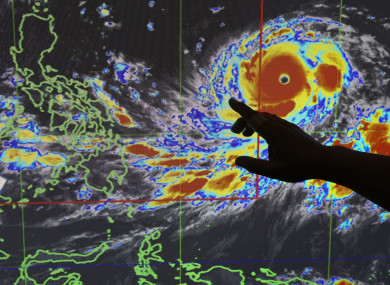 The predicted path of Typhoon Mangkhut.