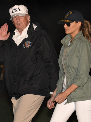 Trump and his wife Melania following a trip to Puerto Rico last year.