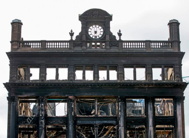 The historic five-storey Bank Buildings in Belfast city centre, where a major blaze broke out in the Primark store on Tuesday.