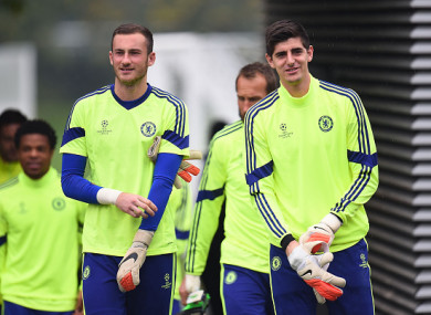 Beeney training alongside Thibaut Courtois.