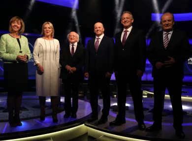 The candidates line up in the RTÉ studios.