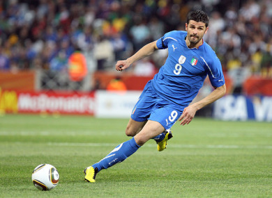 Vincenzo Iaquinta in action during the 2010 World Cup.