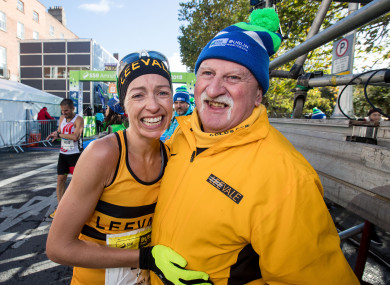 Lee alongside her coach Donie Walsh after claiming the Irish national title.