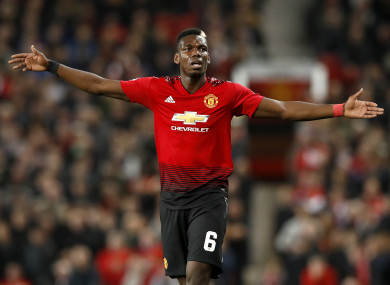 Paul Pogba in action at Old Trafford on Tuesday.