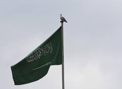Saudi flag outside the embassy in Turkey