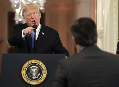 US president Donald Trump and CNN's Jim Acosta