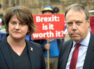 DUP leader Arlene Foster and deputy leader Nigel Dodds in Westminster earlier this year.
