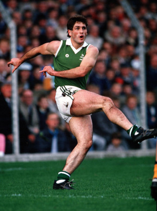 Dermot McNicholl playing for Ireland against Australia in the 1987 International Rules series.