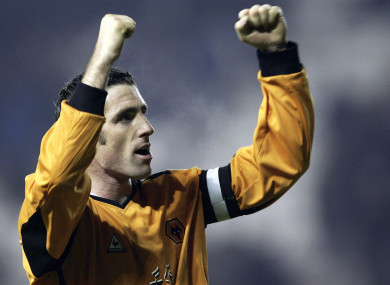 Kennedy celebrating on duty with Wolves in 2005.