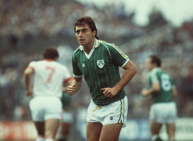 Robinson playing for Ireland in 1984.