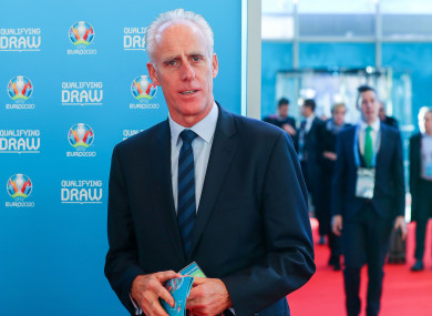Mick McCarthy pictured at today's Euro 2020 draw.
