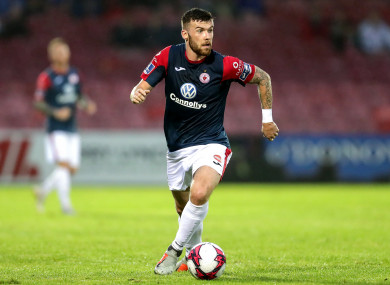 McClean in action for Sligo Rovers against Cork City in August.