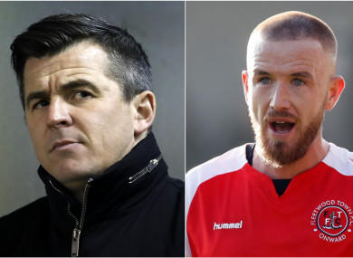 Paddy Madden (right) has been scoring regularly at Fleetwood, who are managed by Joey Barton (left).