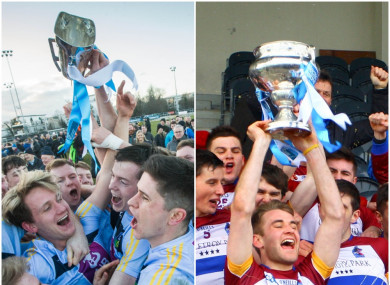 UCD and UL players rejoice after winning the Sigerson and Fitzgibbon Cups respectively earlier this year.