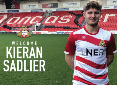 Sadlier in the Doncaster shirt.