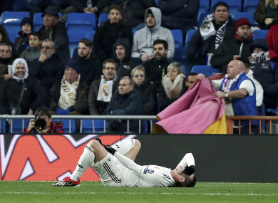 Gareth Bale pictured during tonight's match.