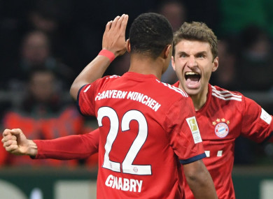 Bayern Munich stars celebrate.