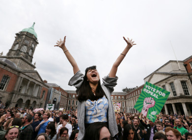 Jubilant scenes from Dublin Castle earlier this year when the referendum on the Eighth Amendment was passed.
