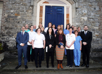 Members of the INMO at a press conference announcing industrial action during the week
