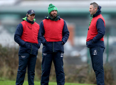 Andy Friend with Peter Wilkins and Jimmy Duffy last month.