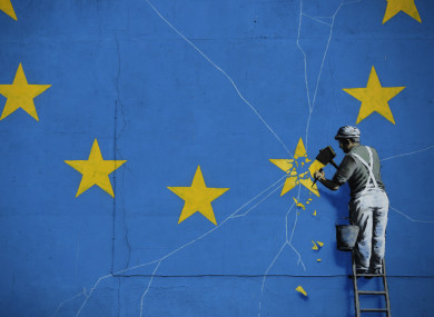 Part of a mural by street artist Banksy in Dover.