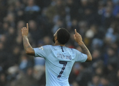 Sterling was the subject of racial abuse at Stamford Bridge last month.