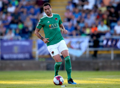 Delaney playing for Cork City against Waterford last August.