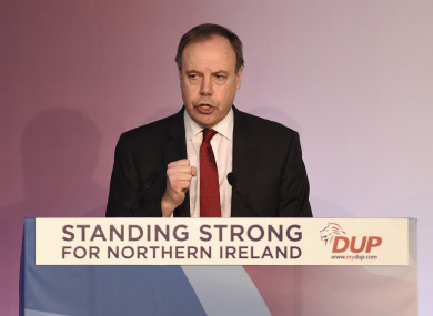 Deputy DUP leader Nigel Dodds speaking during the DUP annual conference.