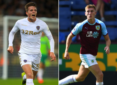 Leeds United's Conor Shaughnessy (left) will join Hearts on loan following the return of Jimmy Dunne (right) to Burnley.