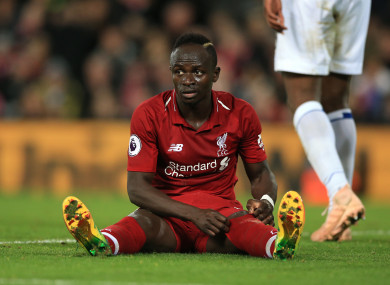 Sadio Mané in action for Liverpool against Everton in the Premier League.