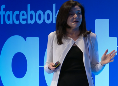 Facebook CEO Sheryl Sandberg speaking in Dublin this morning.