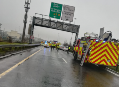 The scene of the crash this afternoon.