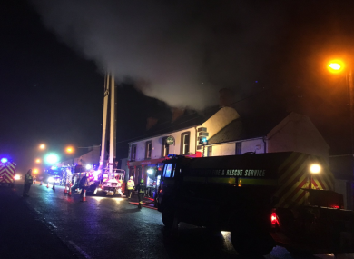 Crews attending last night's blaze.