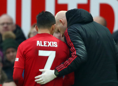 Alexis Sanchez went off injured against Reading