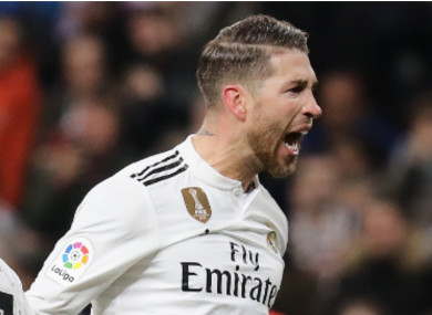 Real Madrid defender Sergio Ramos.