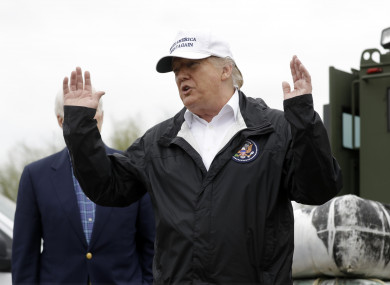 Trump after he arrived at McAllen International Airport near the border in Texas