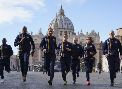 Members of the Vatican athletics team.