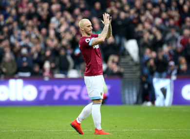 Staying put: Arnautovic has is not leaving West Ham.