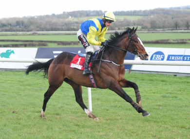 Band of Outlaws and J.J. Slevin win the EMS Copiers Rated Novice Hurdle during BBA Ireland Opera Hat Mares Chase Day at Naas Racecourse.