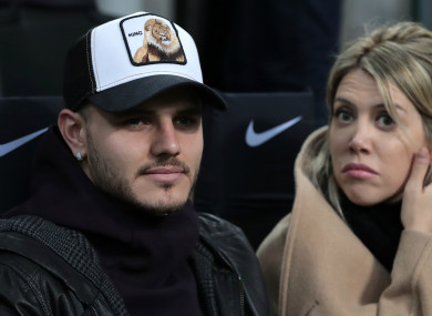Inter strike Mauro Icardi with wife and agent Wanda Nara.