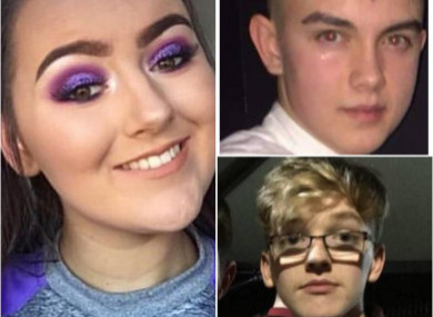 Lauren, Connor (top right) and Morgan (bottom right) died in the crush.