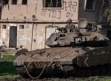 An Israeli tank in the Israeli-occupied Golan Heights.