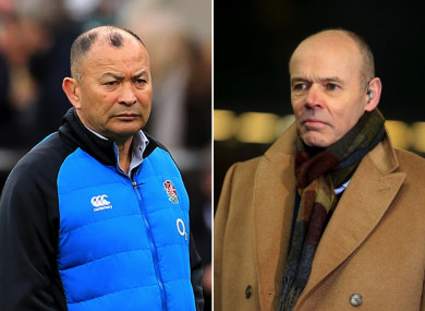 England head coach Eddie Jones (left) and Clive Woodward.