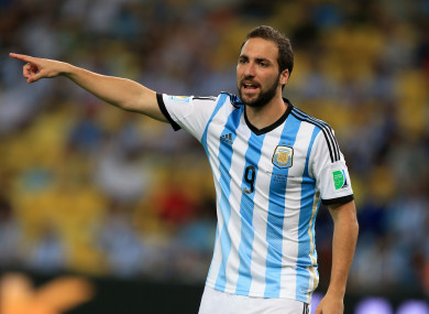 Higuain pictured at the 2014 World Cup.