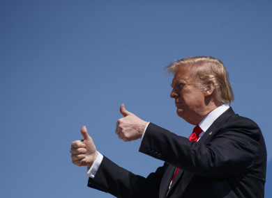 Trump arriving on at Palm Beach International Airport, in West Palm Beach, Florida today, en route to Mar-a-Lago.