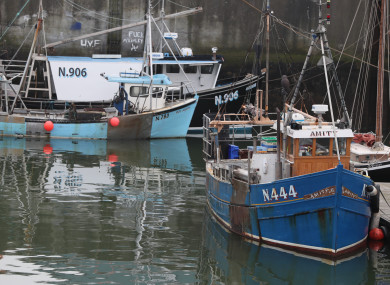 The two Northern Irish vessels that were seized - Boy Joseph (centre) and Amity (right) - moored in Kilkeel Harbour in Co Down.